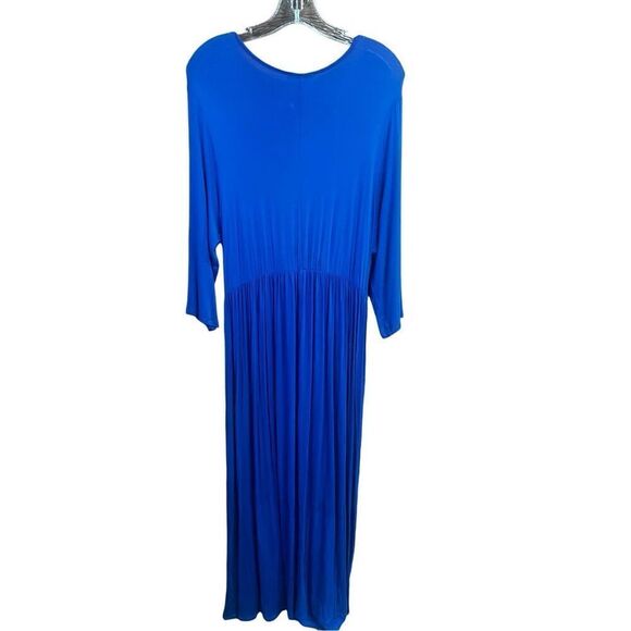 Urim Maxi Low wrap V Dress Royal Blue Sz 2XL NWT - Picture 2 of 6
